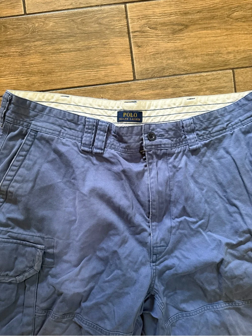 Polo Ralph Lauren Cargo Shorts Mens 42 chino Blue Dark Wash
